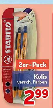 2er-Pack Kulis versch. Farben