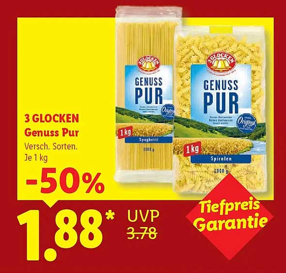 3 GLOCKEN Genuss Pur Versch. Sorten. Je 1 kg