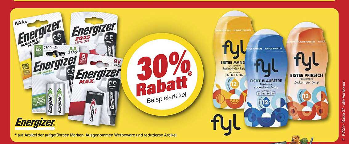 30% Rabatt* Beispielartikel