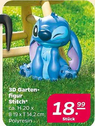 3D Garten-figur Stitch* ca. H 20 x B 19 x T 14,2 cm, Polyresin