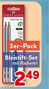 3er-Pack Bleistift-Set mit Radierer