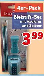 4er-Pack Bleistift-Set mit Radierer und Spitzer