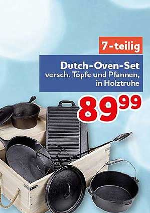 7-teilig Dutch-Oven-Set versch. Töpfe und Pfannen, in Holzkiste