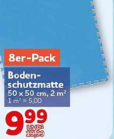 8er-Pack Boden-schutzmatte 50 x 50 cm, 2 m² 1 m² = 50,00