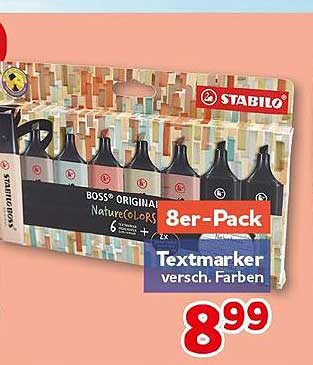 8er-Pack Textmarker versch. Farben