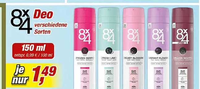 8x4 Deo verschiedene Sorten