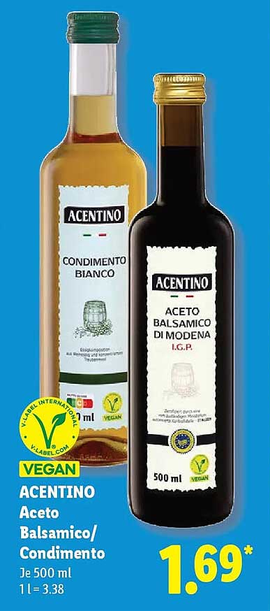 ACENTINO Aceto Balsamico/Condimento Je 500 ml 1 l = 3,38