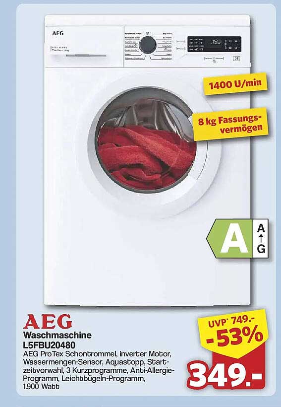 AEG Waschmaschine L5FBU20480