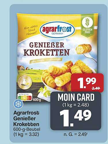 Agrarfrost Genießer Kroketten 600-g-Beutel (1 kg = 3.32)