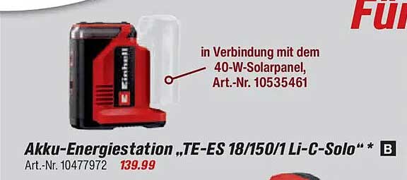 Akku-Energiestation „TE-ES 18/150/1 Li-C-Solo“ * B