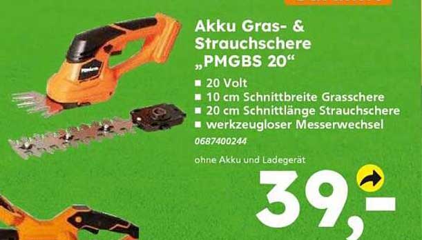 Akku Gras- & Strauchschere „PMGBS 20“