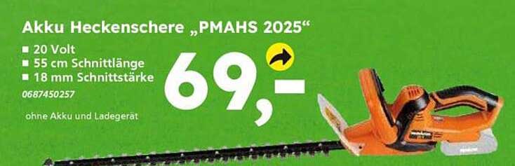 Akku Heckenschere „PMAHS 2025“