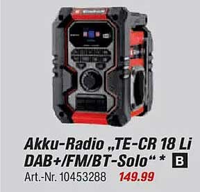 Akku-Radio „TE-CR 18 Li DAB+/FM/BT-Solo“
