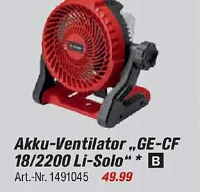 Akku-Ventilator „GE-CF 18/2200 Li-Solo“*
