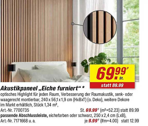 Akustikpaneel „Eiche furniert“