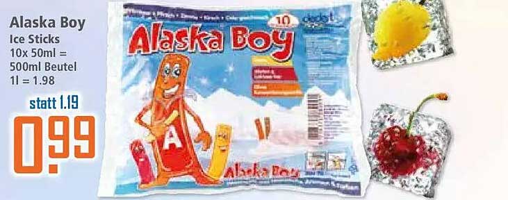 Alaska Boy Ice Sticks 10x 50ml = 500ml Beutel 1l = 1.98
