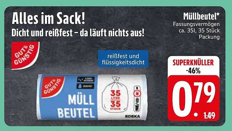 Alles im Sack! Dicht und reißfest – da läuft nichts aus!