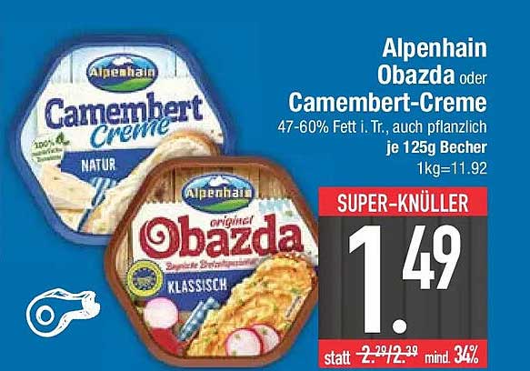Alpenhain Obazda oder Camembert-Creme