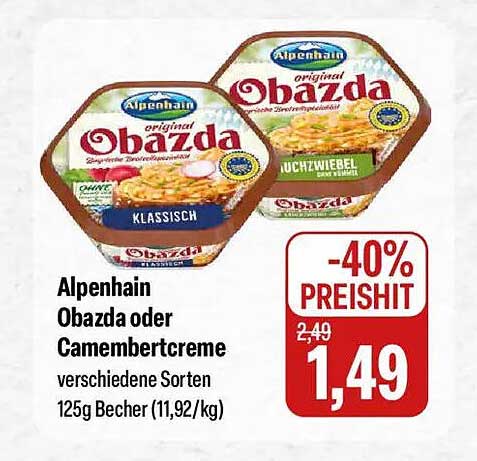 Alpenhain Obazda oder Camembertcreme