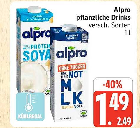 Alpro pflanzliche Drinks versch. Sorten 1 l