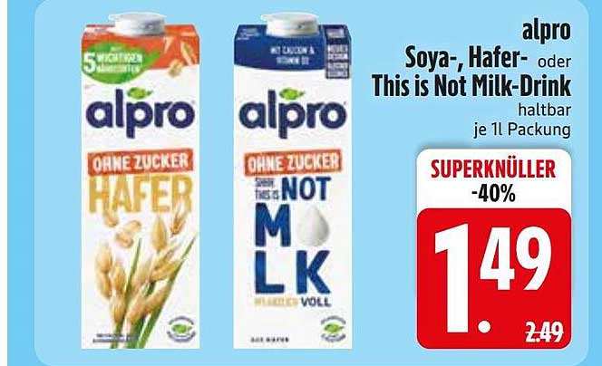 alpro Soya-, Hafer- oder This is Not Milk-Drink