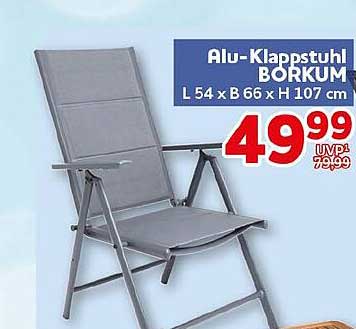 Alu-Klappstuhl BORKUM L 54 x B 66 x H 107 cm