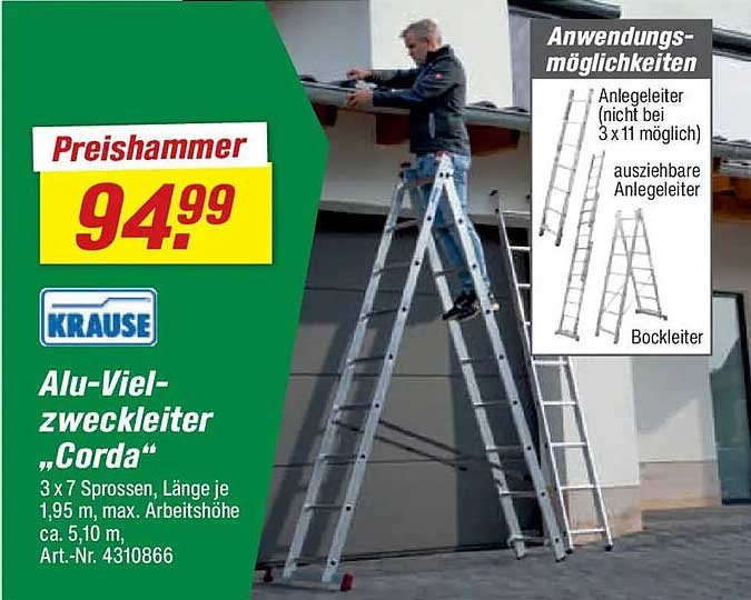 Alu-Vielzweckleiter „Corda“