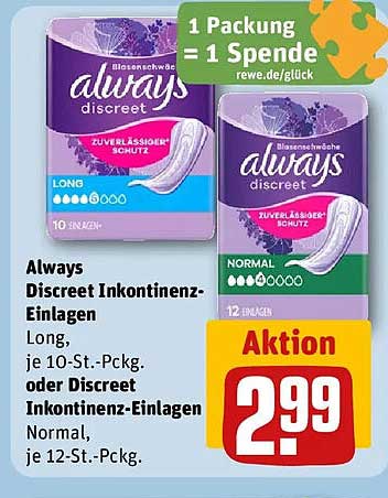 Always Discreet Inkontinenz-Einlagen