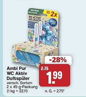 Ambi Pur WC Aktiv Duftspüler versch. Sorten 2 x 45-g-Packung