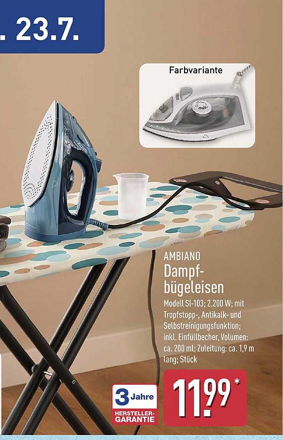 AMBIANO Dampf-buegeleisen