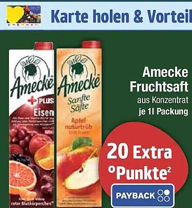 Amecke Fruchtsaft aus Konzentrat je 1 l Packung
