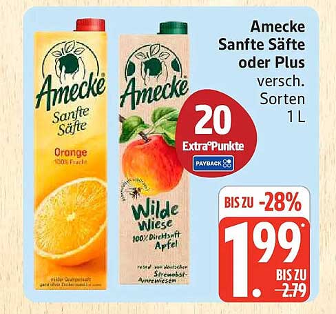 Amecke Sanfte Säfte oder Plus versch. Sorten 1 L