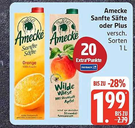 Amecke Sanfte Säfte oder Plus versch. Sorten 1 L