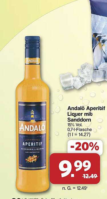 Andalò Aperitif Liquer mit Sanddorn