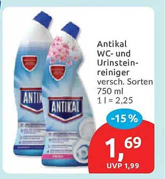 Antikal WC- und Urinsteinreiniger versch. Sorten 750 ml 1 l = 2,25