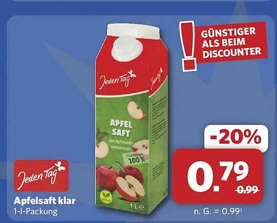 Apfelsaft klar 1-l-Packung