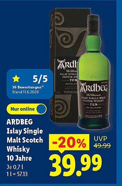 ARDBEG Islay Single Malt Scotch Whisky 10 Jahre