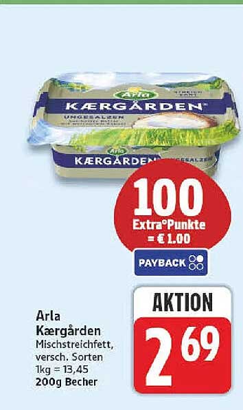 Arla Kærgården Mischstreichfett, versch. Sorten 1kg = 13,45 200g Becher