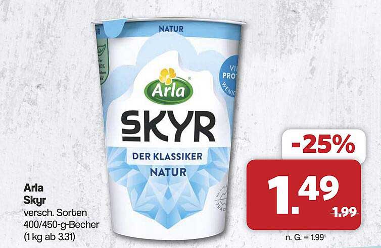 Arla Skyr, versch. Sorten, 400/450-g-Becher