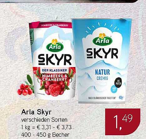 Arla Skyr verschieden Sorten