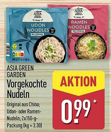 ASIA GREEN GARDEN Vorgekochte Nudeln Original aus China: Udon- oder Ramen-Nudeln, 2x150-g-Packung (kg = 3.30)