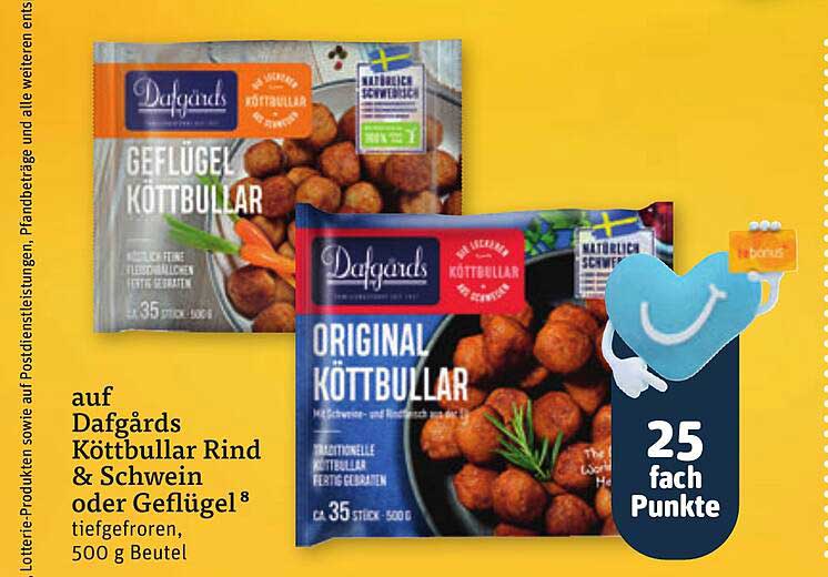 auf Dafgårds Köttbullar Rind & Schwein oder Geflügel⁸ tiefgefroren, 500 g Beutel