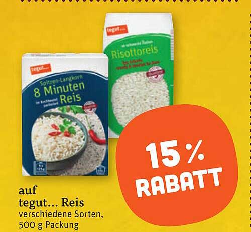 auf tegut... Reis verschiedene Sorten, 500 g Packung