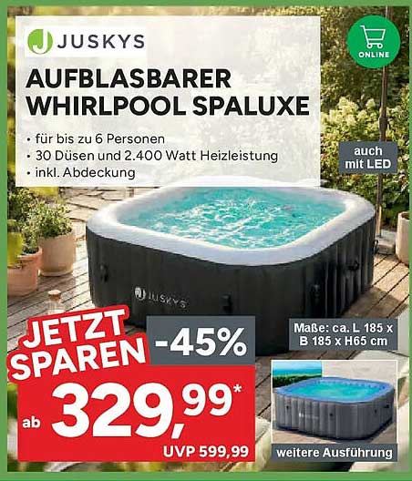 AUFBLASBARER WHIRLPOOL SPALUXE