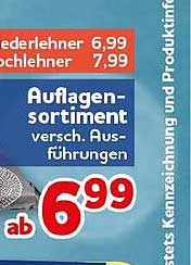 Auflagen-sortiment versc. Ausführungen