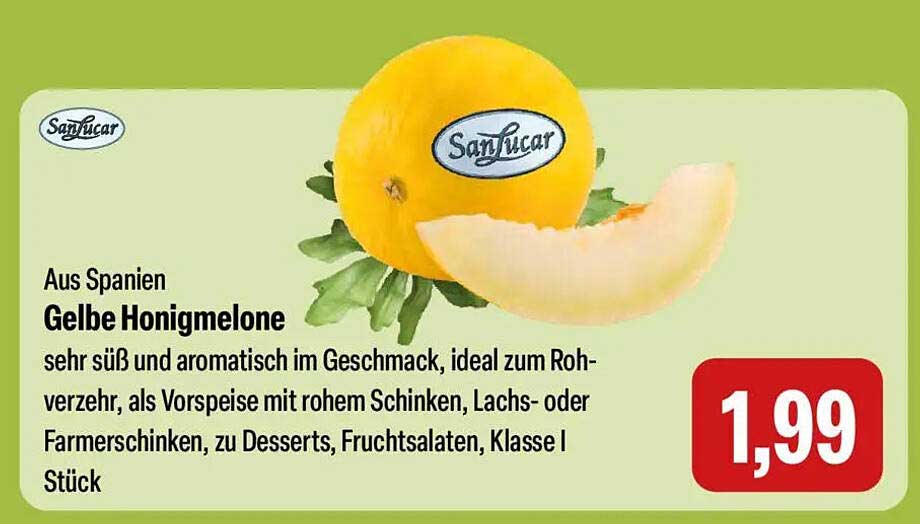 Aus Spanien Gelbe Honigmelone