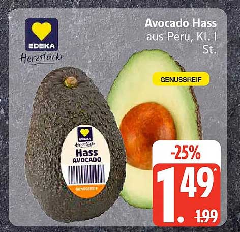 Avocado Hass aus Peru, Kl. I St.
