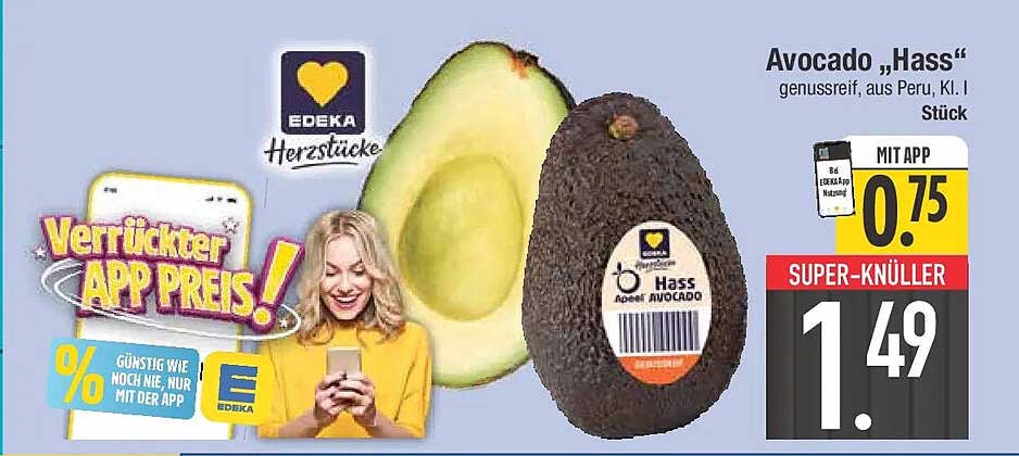 Avocado „Hass“ genussreif, aus Peru, Kl. I Stück