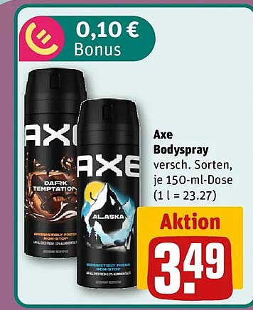 Axe Bodyspray versch. Sorten, je 150-ml-Dose (1 l = 23.27)