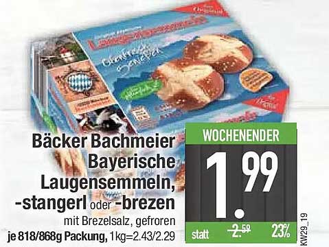 Bäcker Bachmeier Bayerische Laugensemmeln, -stangerl oder -brezen